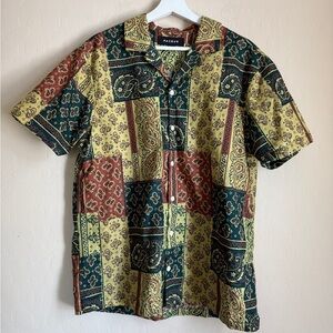 PacSun Paisley Resort Camp Short Casual Button Down Linen Men’s Medium